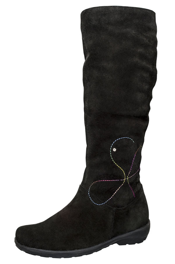 Основное фото м 4-376 Сапожки школьные нат.мех, велюр, черный 35